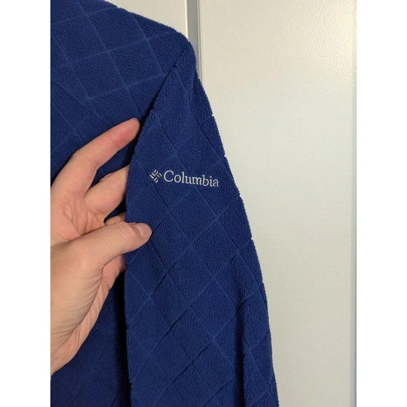 Columbia Blue Quarter Zip Fleece - quilted look sz L - Picture 5 of 6